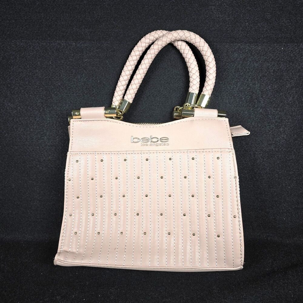 BEBE Purse Aliah Stud Micro Shopper Blush Pink W/Gold Accents *No Strap